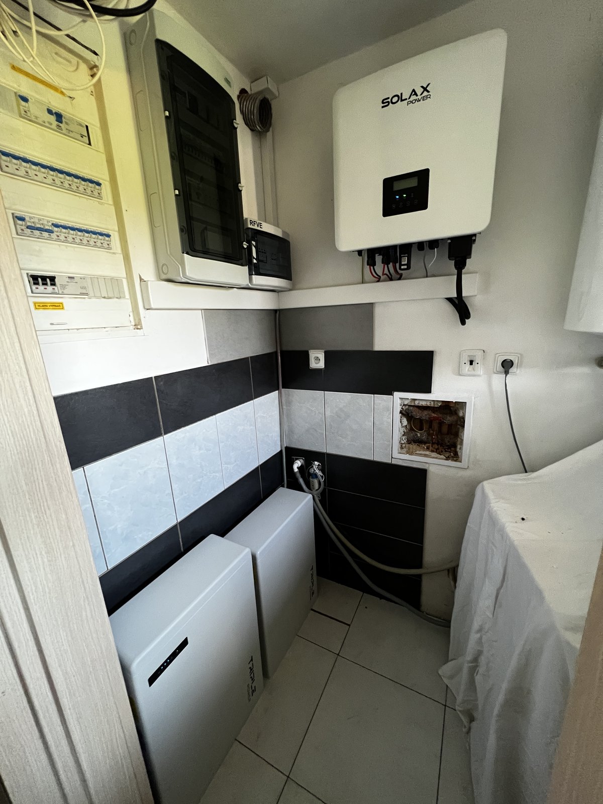 Installed SolaX inverter, solar switchboard and Triple Power battery storage